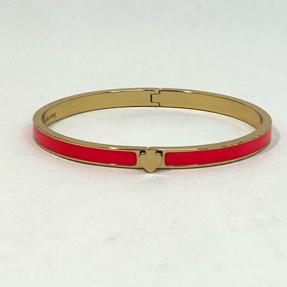 Kate Spade New York Spade Bangles Thin Enamel Hinge Bangle Bracelet Bright Rose - Picture 5 of 8